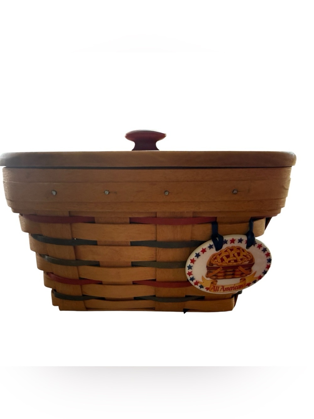 Longaberger All American Basket Lid Liner Protector Tie On Patriotic 1997